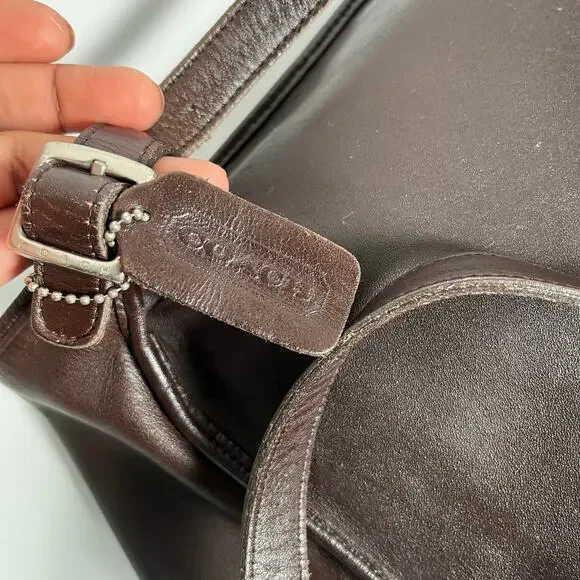 SOLD COACH Vintage 9134 Hippie Flap Bag Shoudler or Crossbody Brown - Picture 5 of 15